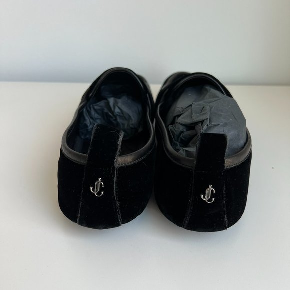 Jimmy Choo Buxton Velvet Loafers - Black - Picture 8 of 9